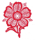 Spitzen Blume rot